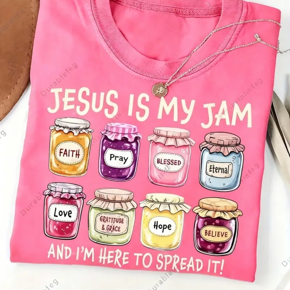 Women's Faith T-Shirt with Verse Jam Design & Is My Jam Slogan - 100% Oversized